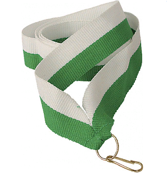 Лента для медали бело-зеленая